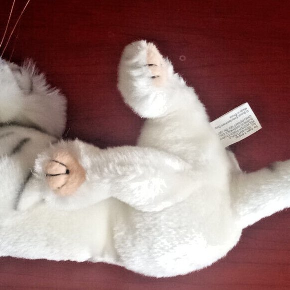 Black & White Tiger Cub Plush Toy 12" Plus Tail, Beautiful Collectible Stuffed - Picture 4 of 5